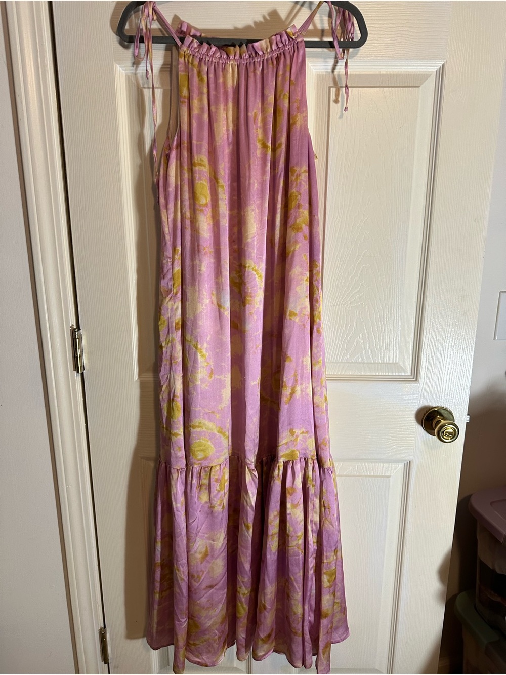 Laroque Pink & Yellow Tie-Strap Floral Maxi Dress